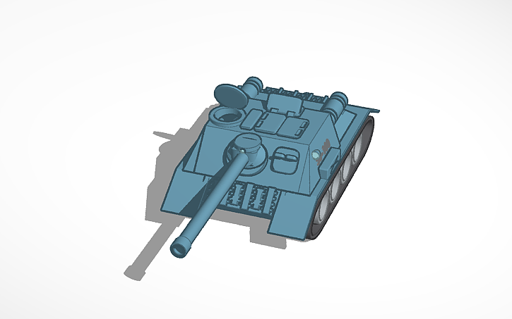 3D design Su-100 soviet tank - Tinkercad