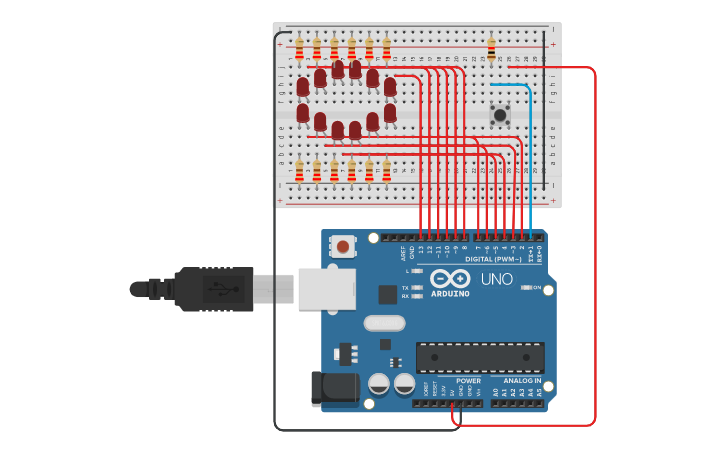 Circuit design ruleta con arduino - Tinkercad