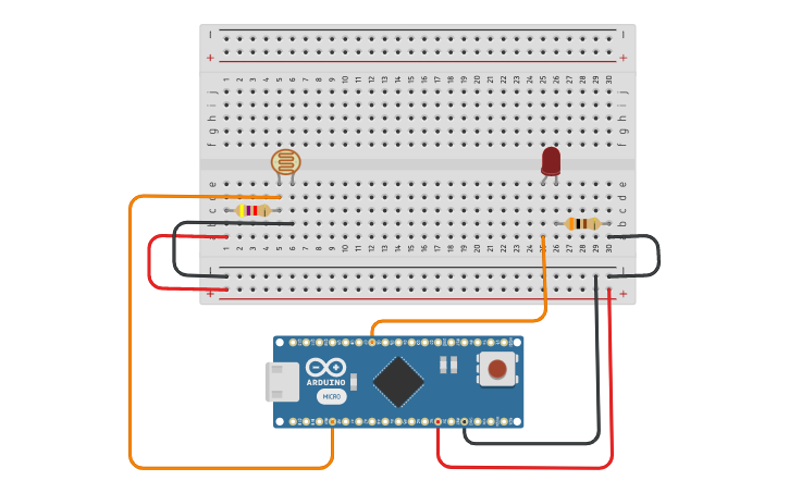 Led Resistor And Arduino Circuit design LED Light Dependent Resistor Ver Arduino Nano - Tinkercad
