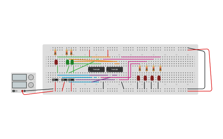 Circuit design 1 to 4 Demultiplexer - Tinkercad