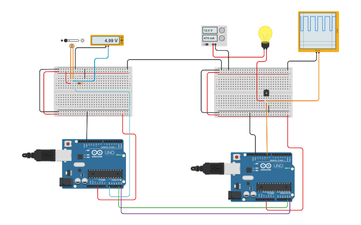 Circuit design Copy of Illumination control system using I2C - Tinkercad