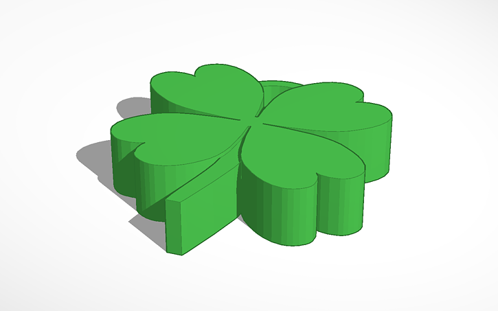 Clover Designcad 3D design Four-Leaf Clover - Tinkercad