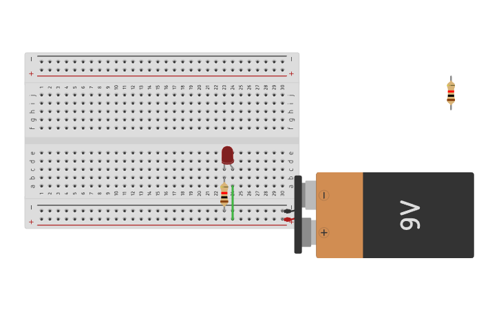 Circuit design LED RESISTOR - Tinkercad