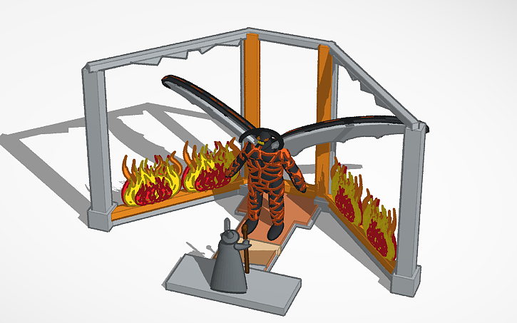 3D design LEGO Balrog book nook - Tinkercad