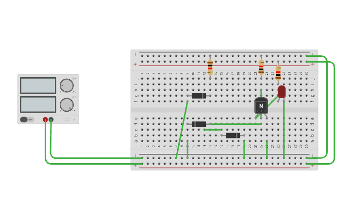 Circuit design DTL NOR - Tinkercad