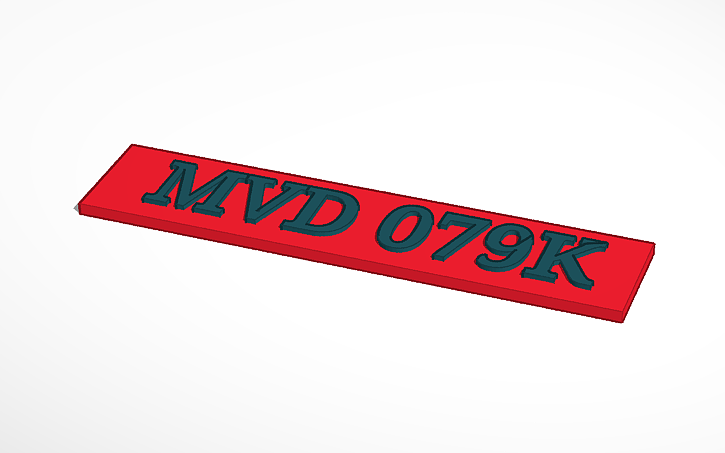 3D design number plate en - Tinkercad