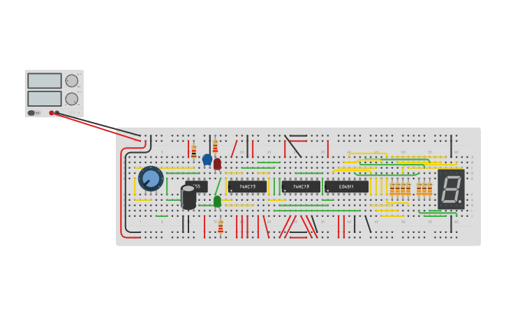 Circuit design Proyecto #6 Contador de rizo - Tinkercad