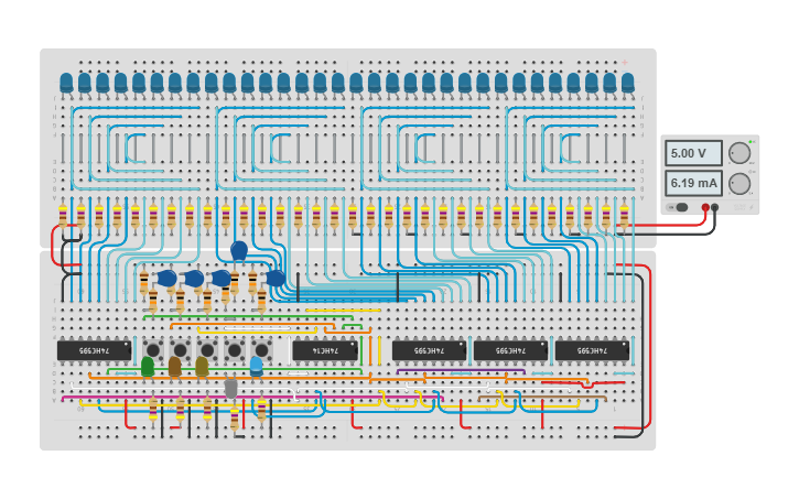Circuit design Multiple shift registers, a lot of LEDs and hardware ...