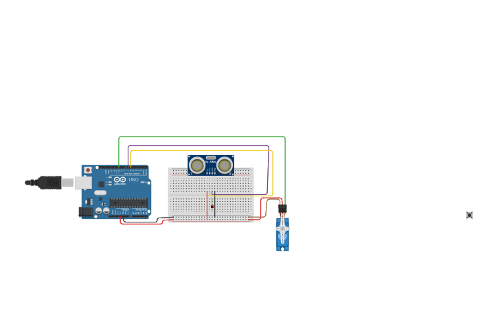 Circuit design 10-12 LED Distance Indicator using Servo - Tinkercad