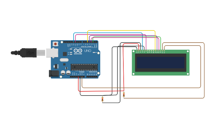 Circuit design Arduino #1 - LCD (Liquid Crystal Display) - Tinkercad