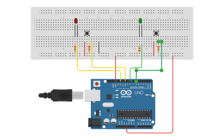 Circuit design pull down - Tinkercad