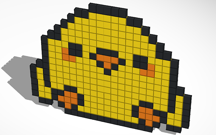 3D design Pollito pixel - Tinkercad