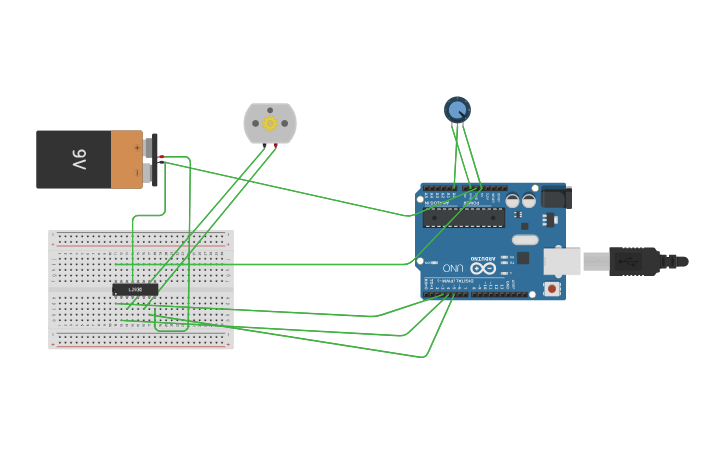 Circuit design motor - Tinkercad