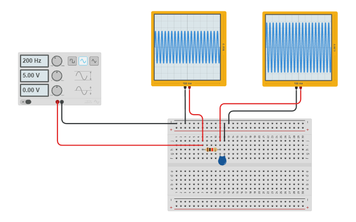 Circuit design Low Pass Filter - Tinkercad
