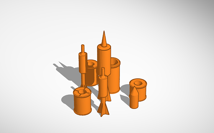 3D design Tank shells with sabots: HEATFS, APDS - Tinkercad