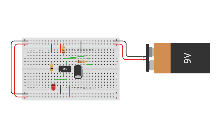 Circuit design Led con 555 - Tinkercad