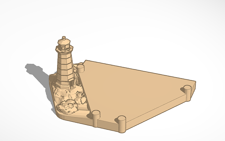 3D design Harbor Base - Lighthouse - Tinkercad