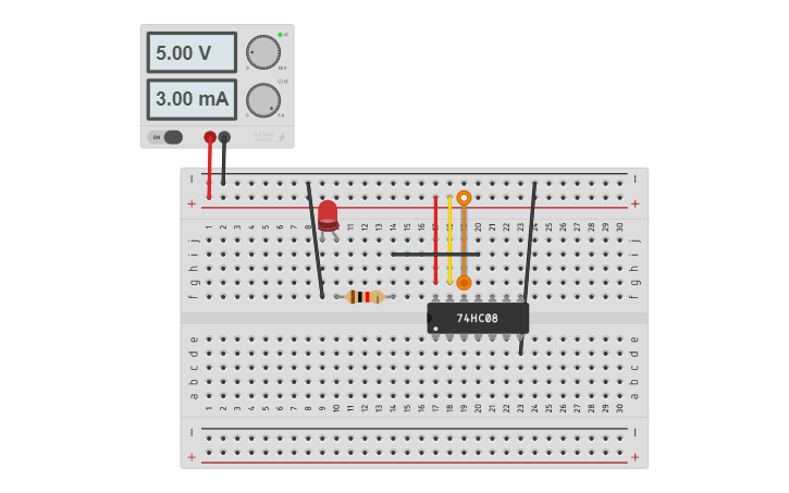 Circuit design 74hc08 - Tinkercad