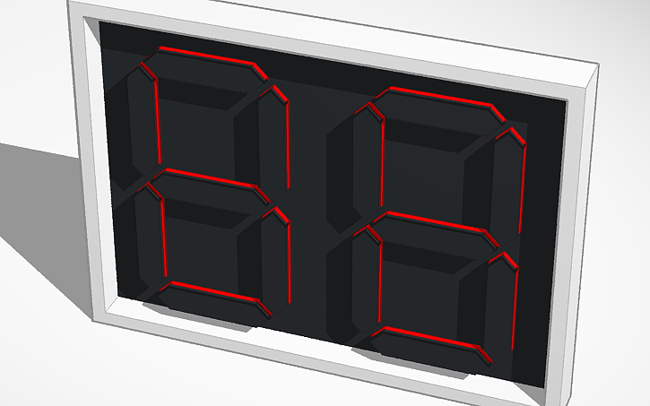 3D design Interactive Electronic 2-Digit Display (IE2DD) - Tinkercad