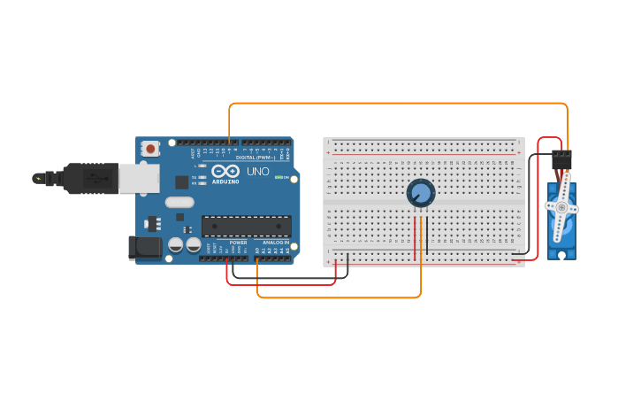 Circuit design Potentiometer with Servo Motor - Samonte - Tinkercad