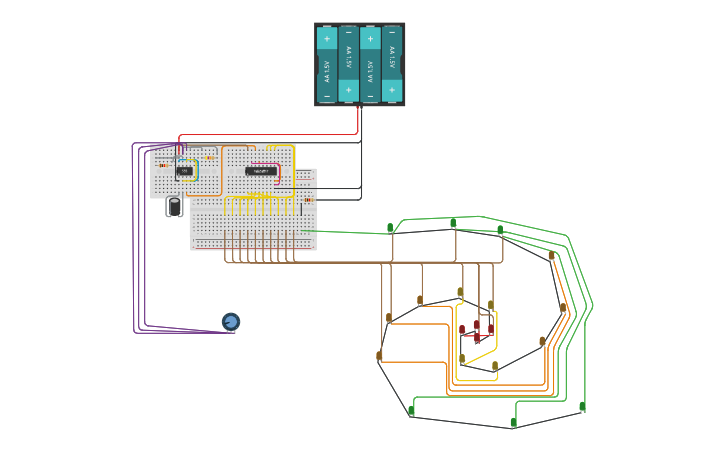 Circuit design LED CHASER V4 - Tinkercad