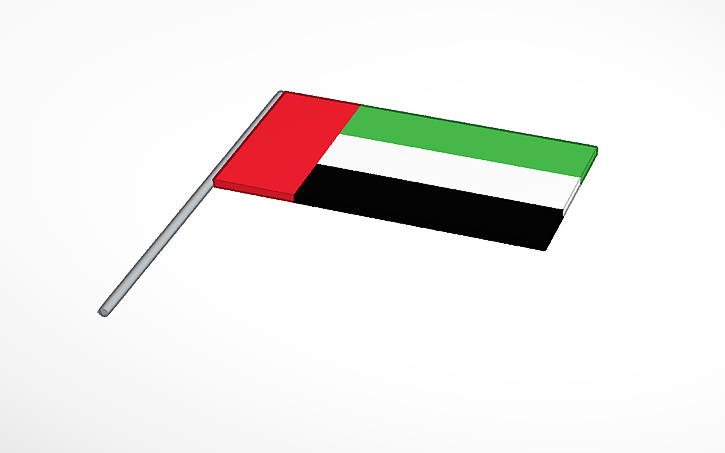 3D design uae united arab emirates flag - Tinkercad