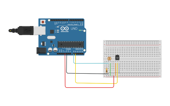 Circuit design LM35 - Tinkercad