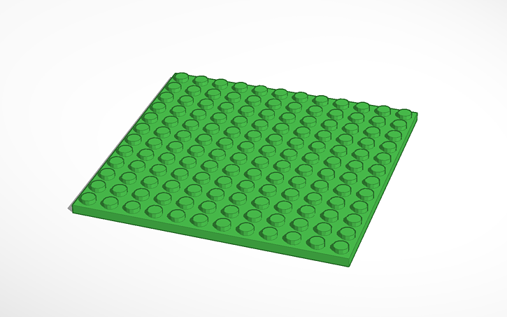 3D design Lego Base Plate (12 x 12 x 1)(no bottom) - Tinkercad
