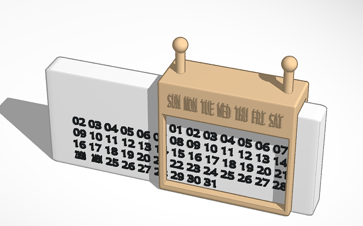 3D design 二信 03 calender - Tinkercad