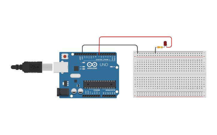 Circuit Design Latihan1 Lampu Blinking Tinkercad