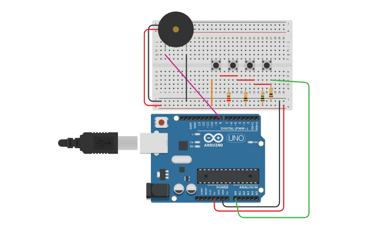 Circuit design KEYBOARD INSTRUMENT - Tinkercad