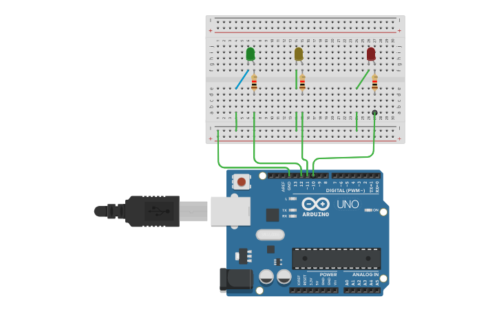 Circuit design Traffic light simulator 8051- Group_1 - Tinkercad