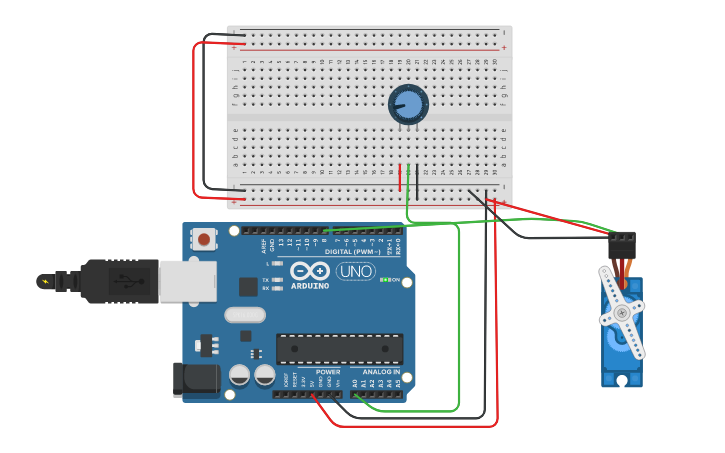 Circuit design Servo Control with Arduino - Tinkercad