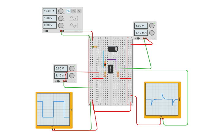 Circuit design Differentiator - Tinkercad