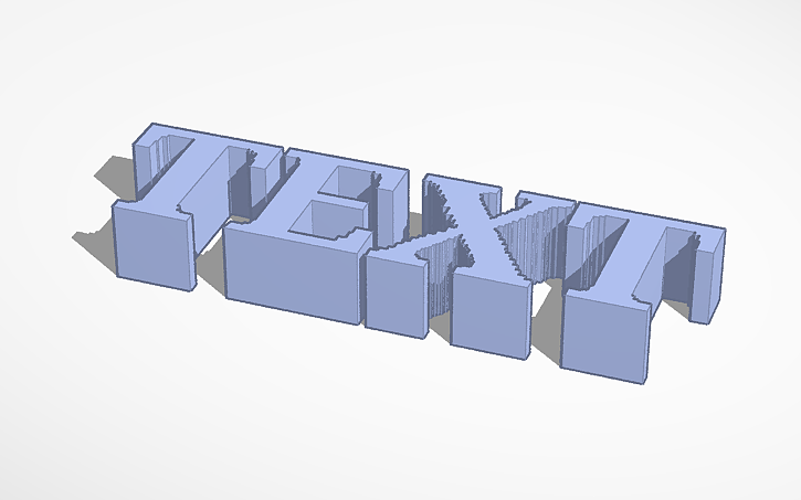 3D design Pixelated Text - Tinkercad