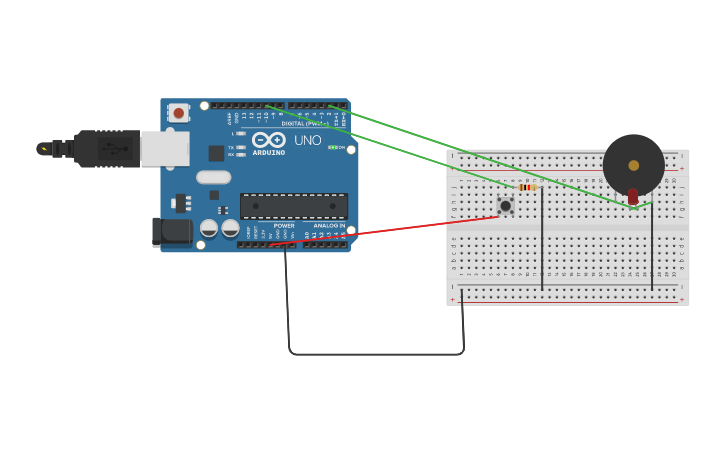 Circuit design push button using arduino - Tinkercad