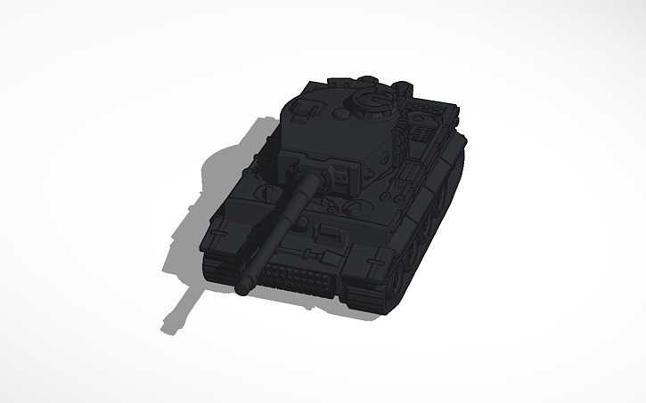 3D design Tiger tank - Tinkercad