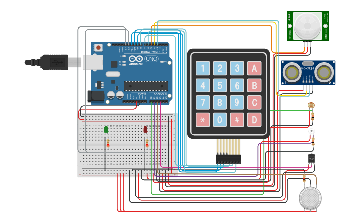 Circuit design microlab - sensors with keypad - Tinkercad