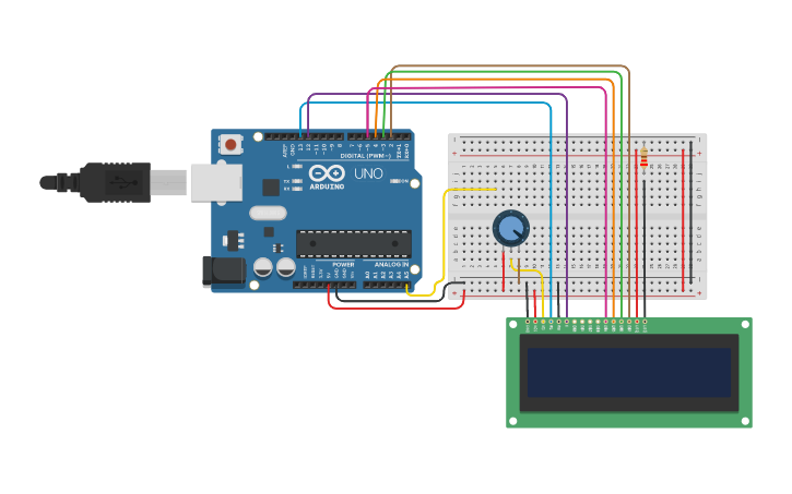 Circuit design LCD - Tinkercad