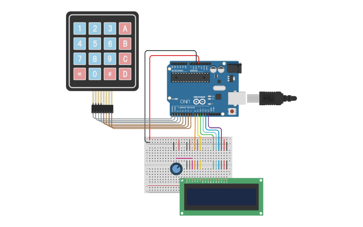 Circuit design Example: Arduino LCD Calculator - Tinkercad