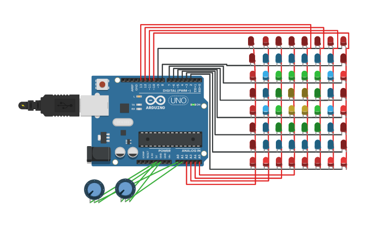 Circuit design 8x8 matrix - Tinkercad