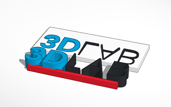3D design Text 3D LAB logo - Tinkercad