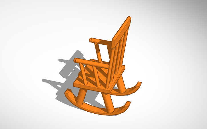 3D design Rocking Chair w Arms that Actually Rocks - Tinkercad