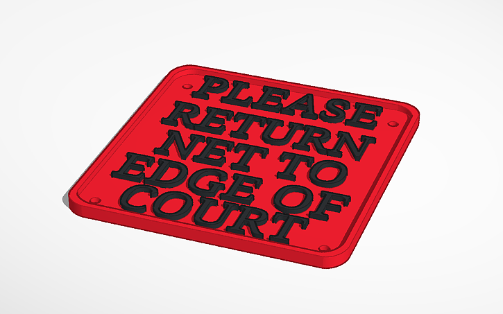3D design Court Sign - Tinkercad