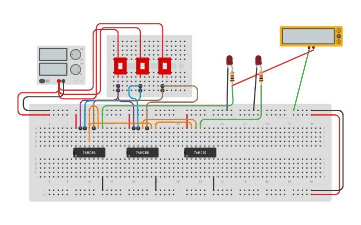 Circuit design Full Adder using 2 Half Adder - Tinkercad