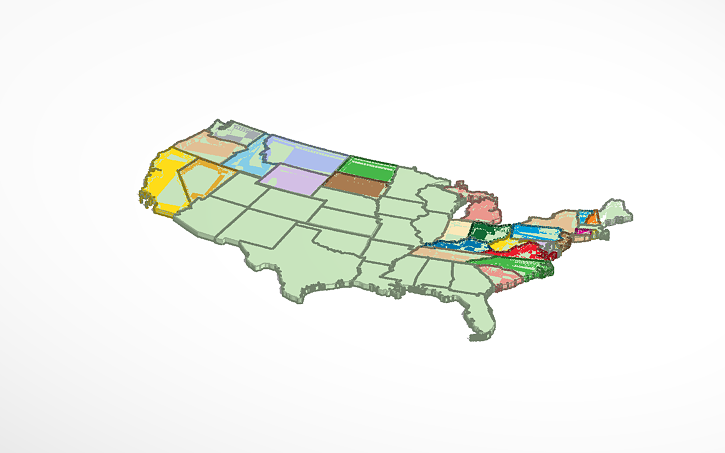 3D design US Map - Tinkercad