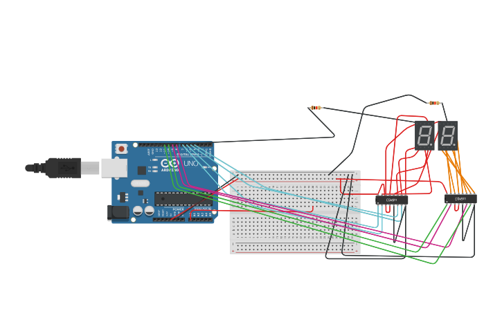 Circuit design ejercicio 5 tp3 u3 - Tinkercad