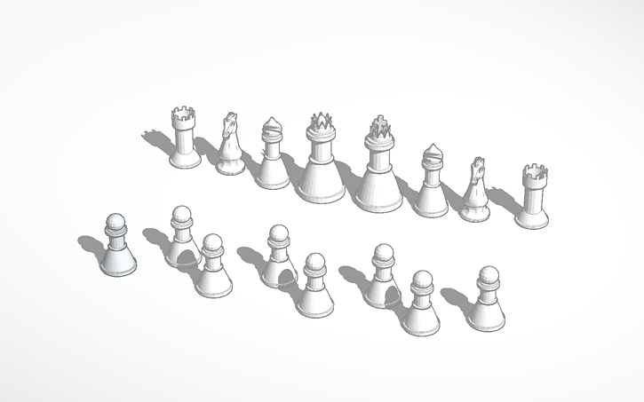 3D design Chess Pieces - Tinkercad