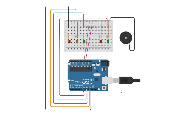 Circuit design Push button - Tinkercad