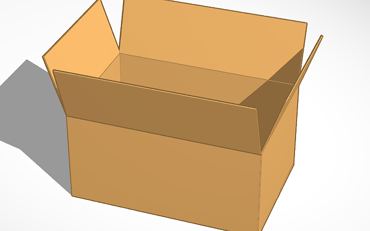 3D design Cardboard box (open) - Tinkercad